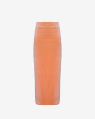 Bal Masqué Peach Velvet Pencil Skirt