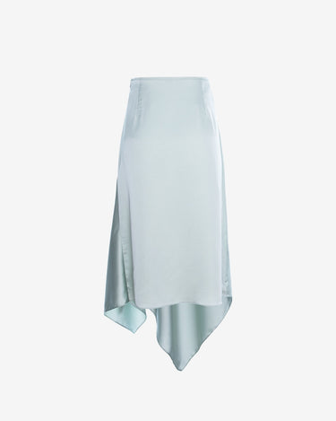 Fusta Midi din Satin, Albastra