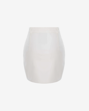 Fusta Mini Decupata din Stofa, Alba