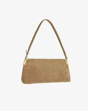 Geanta Baguette Aurora, Bej Suede