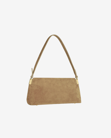 Geanta Baguette Aurora, Bej Suede