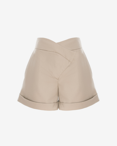 Pantaloni Scurti din Stofa, Bej
