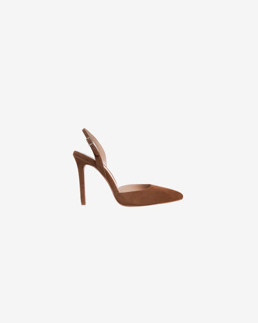Pantofi din Piele Intoarsa "Alice", Camel