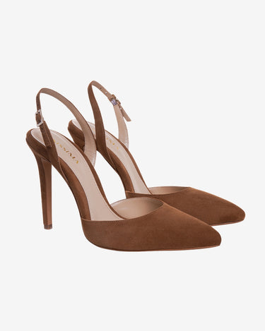 Pantofi din Piele Intoarsa "Alice", Camel