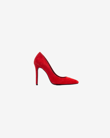 Pantofi Stiletto din Piele Intoarsa "Alice", Rosii