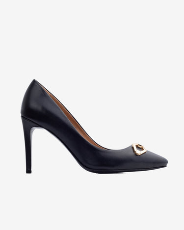 Pantofi Stiletto din Piele Naturala "Infinity", Negri