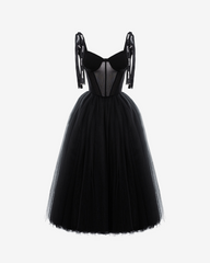 Rochie Tulle cu Corset Iconic, Neagra