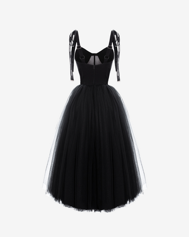 Rochie Tulle cu Corset Iconic, Neagra