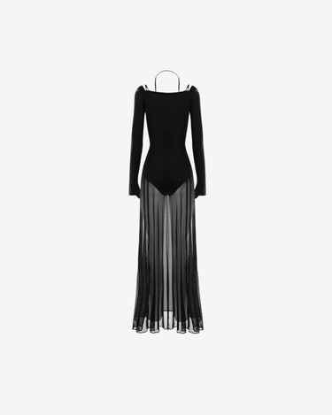 Rochie Lunga din Tulle "Firewall Veil", Neagra