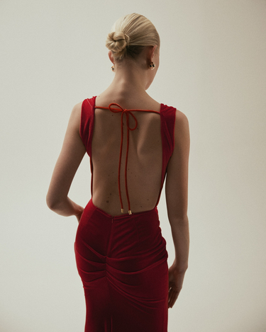 Rochie Lunga din Catifea "All Eyes on You", Rosie