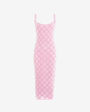 Rochie Maxi cu Cristale Calliope, Roz