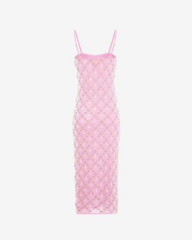 Rochie Maxi cu Cristale Calliope, Roz