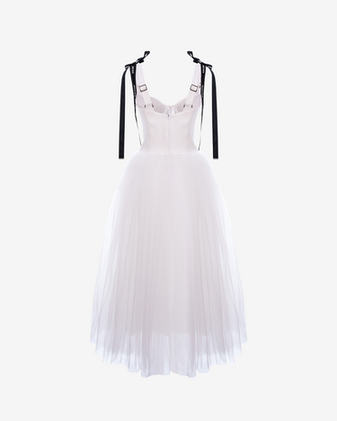 Rochie Tulle cu Corset Iconic, Alba