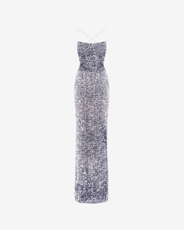 Rochie de Seara din Paiete, Argintie