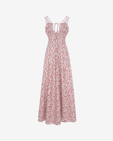 Rochie Lunga cu Trandafiri, Alba