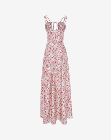 Cherry Summer Dress, White 