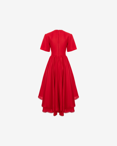 Rochie Midi din Bumbac, Rosie