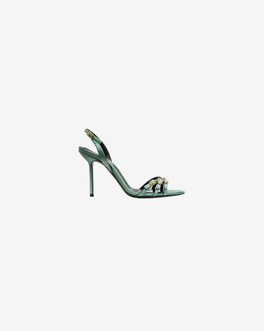 Sandale din Satin Ivy, Verde Menta
