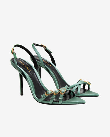 Sandale din Satin Ivy, Verde Menta