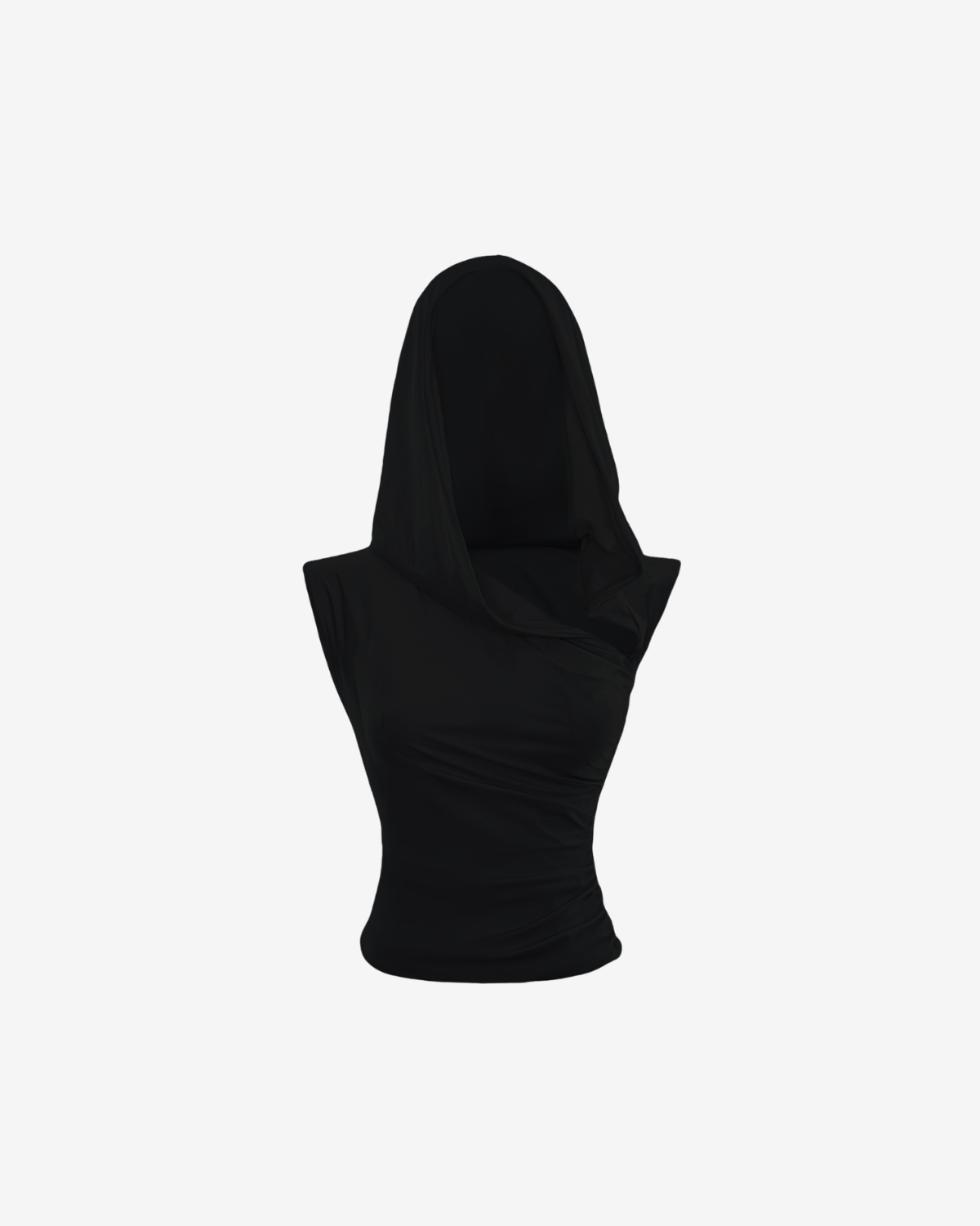Top cu Gluga "Data Veil", Negru, SZY
