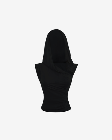 Top cu Gluga "Data Veil", Negru