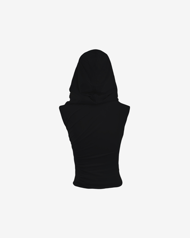 Top cu Gluga "Data Veil", Negru
