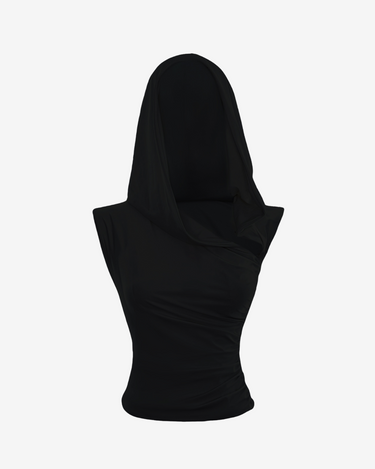 Top cu Gluga "Data Veil", Negru