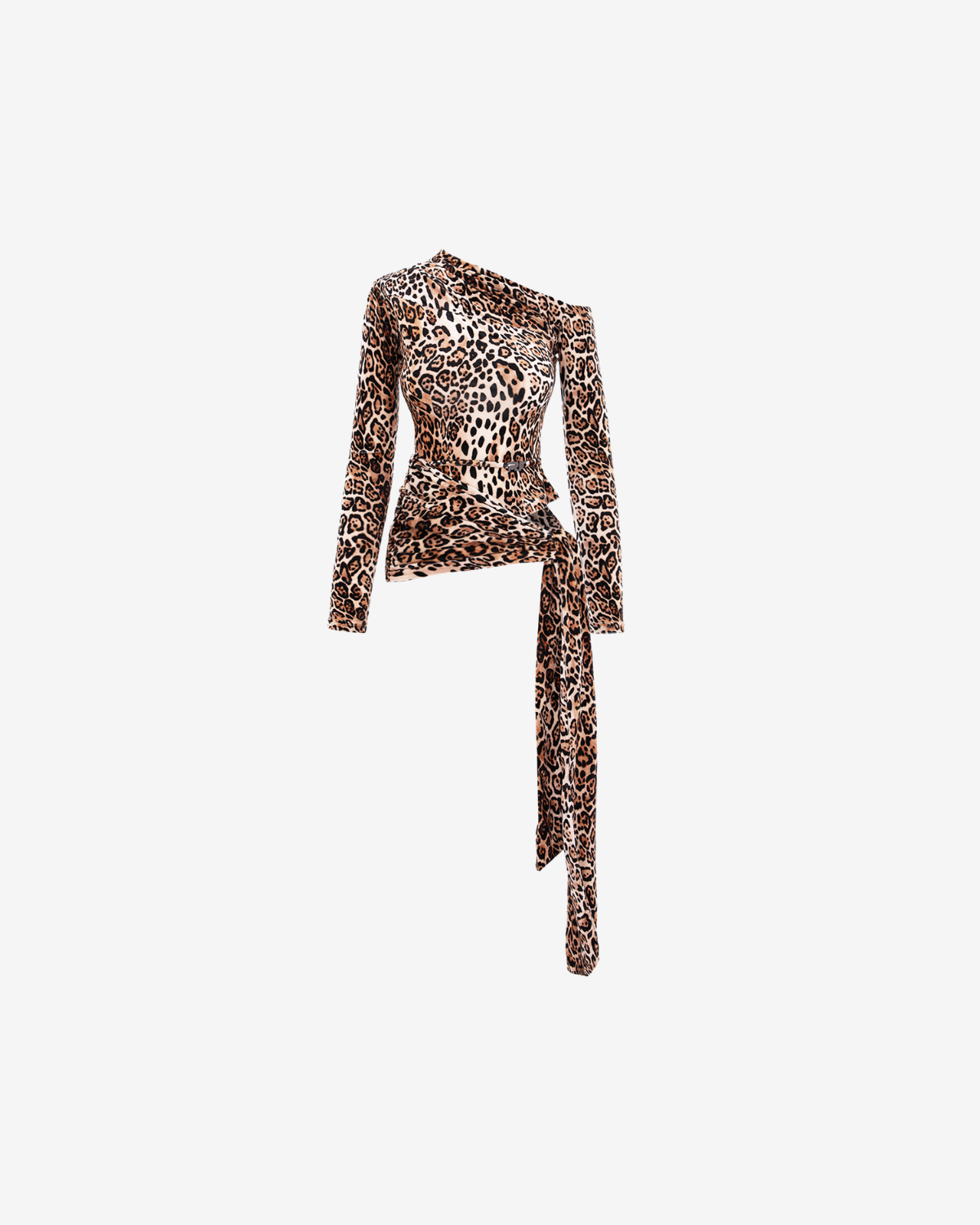 Bluza cu Drapaje Blankie din Catifea, Leopard