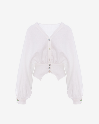 Bluza Supradimensionata din In, Alba
