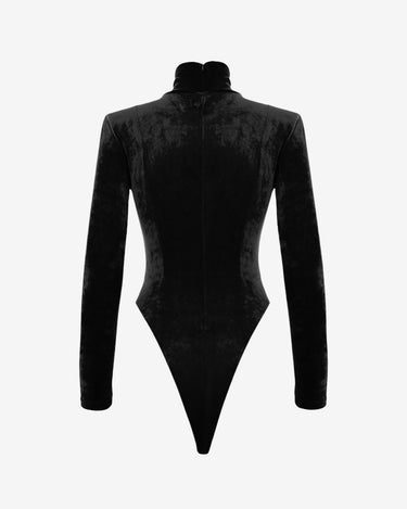Body cu Helanca Blankie din Catifea, Negru
