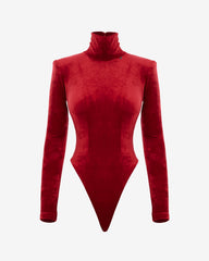 Velvet Blankie Bodysuit, Red