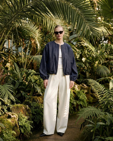 Bomber Denim Oversized Metalic Gri