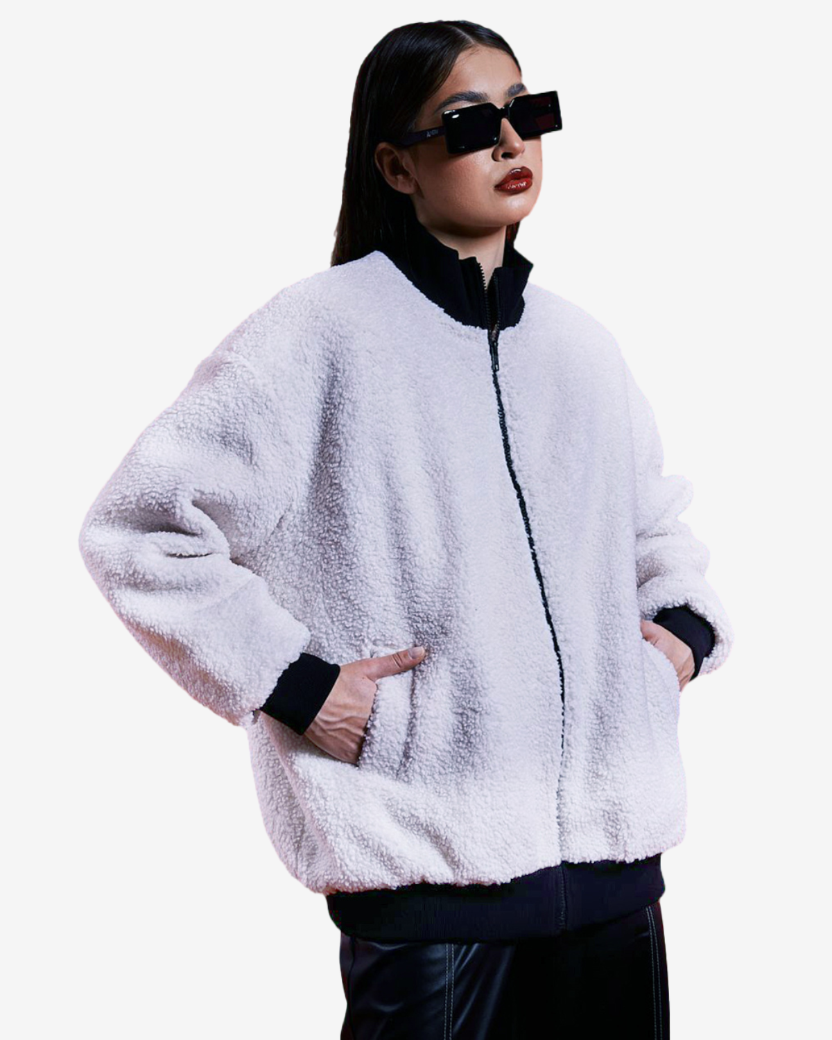 Bomber Oversized Unisex, Alb