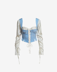 Camasa Corset Carmen, Albastru Deschis
