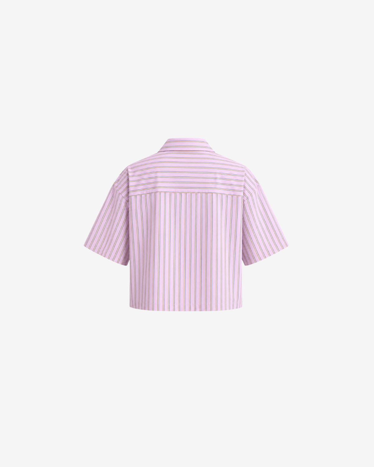 Camasa Crop Cu Dungi, Roz