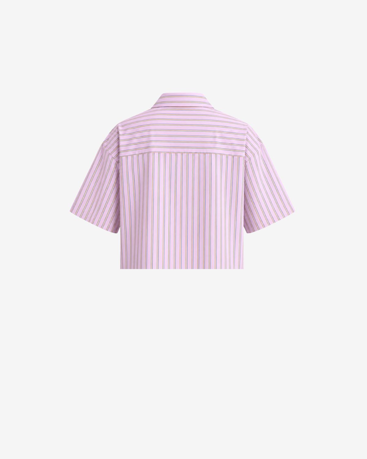 Camasa Crop Cu Dungi, Roz