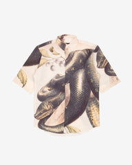 Short Sleeve Shirt with Faces Design