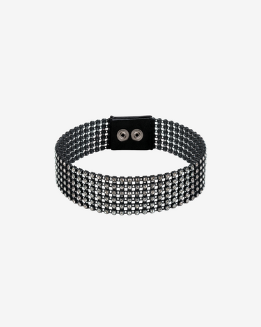 Chocker din Piele Intoarsa cu Cristale