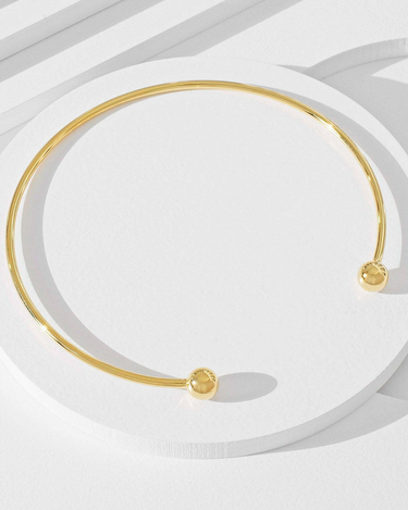 Choker din Argint "Sphere" Placat cu Aur Galben
