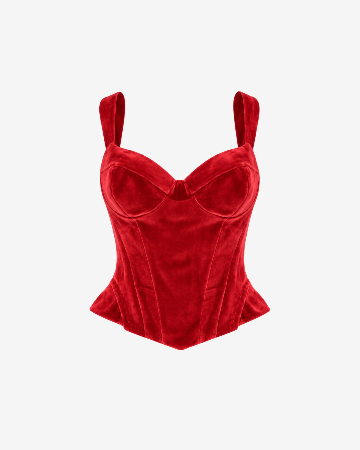 Corset Lili din Catifea, Rosu