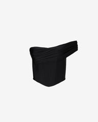 Corset cu Drapaj Asimetric, Negru