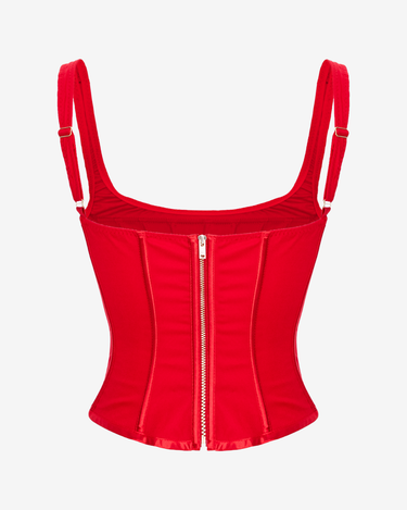 Corset Victoria din Bumbac, Rosu
