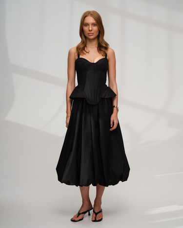 Fusta Baloon Midi, Neagra