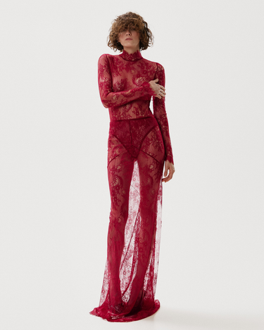 Fusta Maxi din Dantela Transparenta, Blood