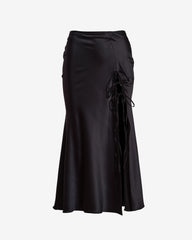 Fusta Midi din Satin Carmen, Neagra