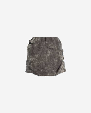 Fusta Mini din Denim Decolorat, Negru