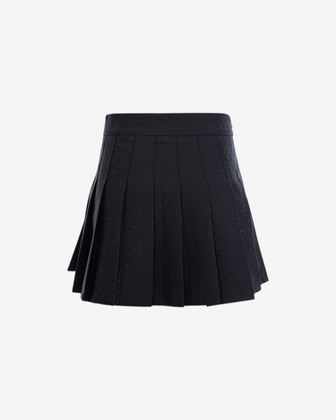 Fusta Mini Plisata cu Strasuri, Neagra