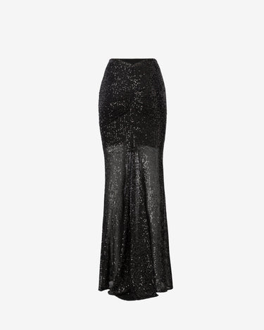 Sequin Maxi Skirt, Black