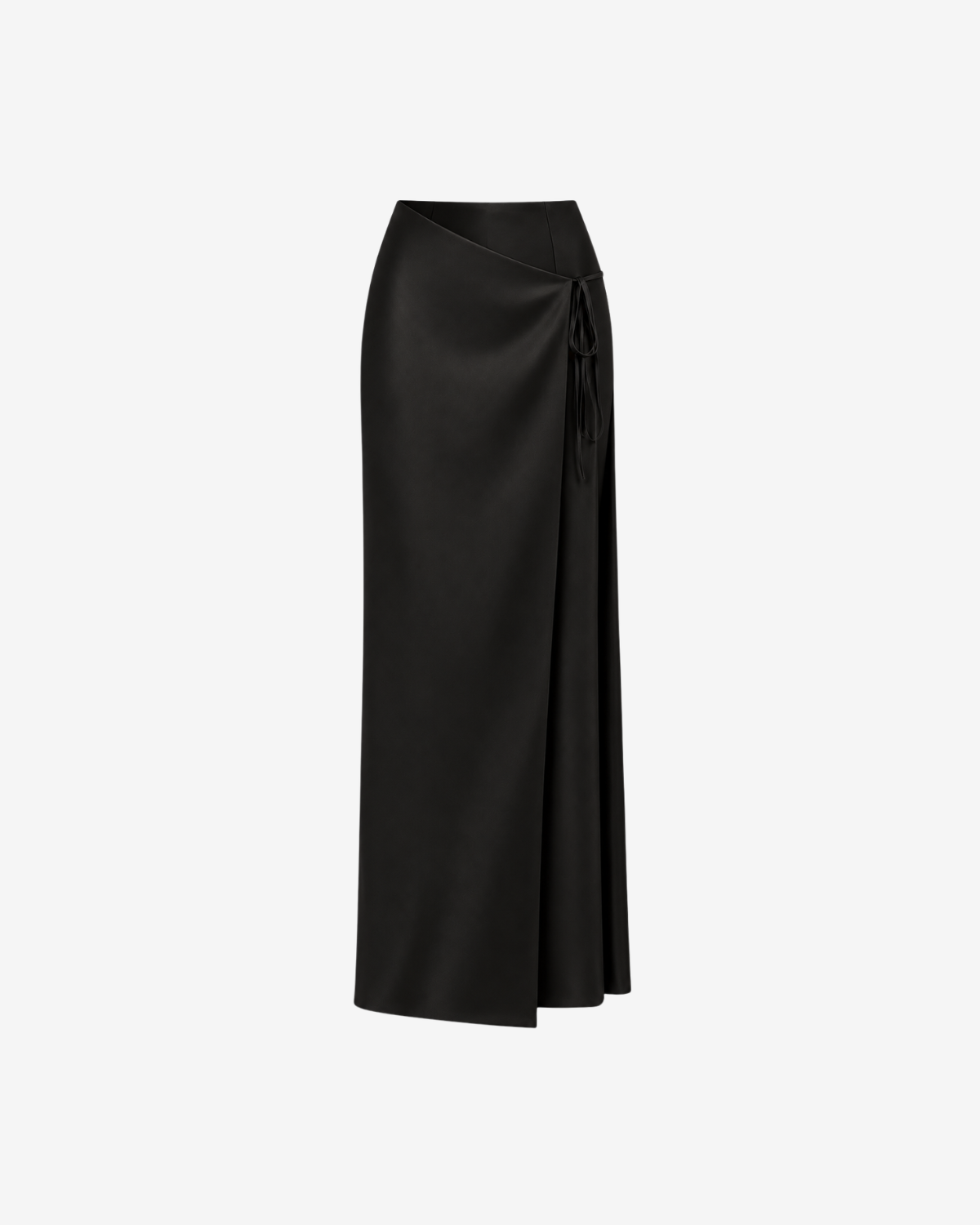 Fusta Maxi Petrecuta din Satin, Neagra