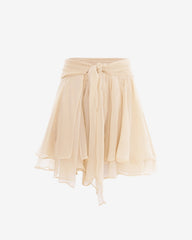 "Dolce" Silk Short Skirt, Beige